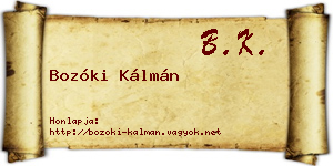 Bozóki Kálmán névjegykártya
