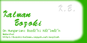 kalman bozoki business card